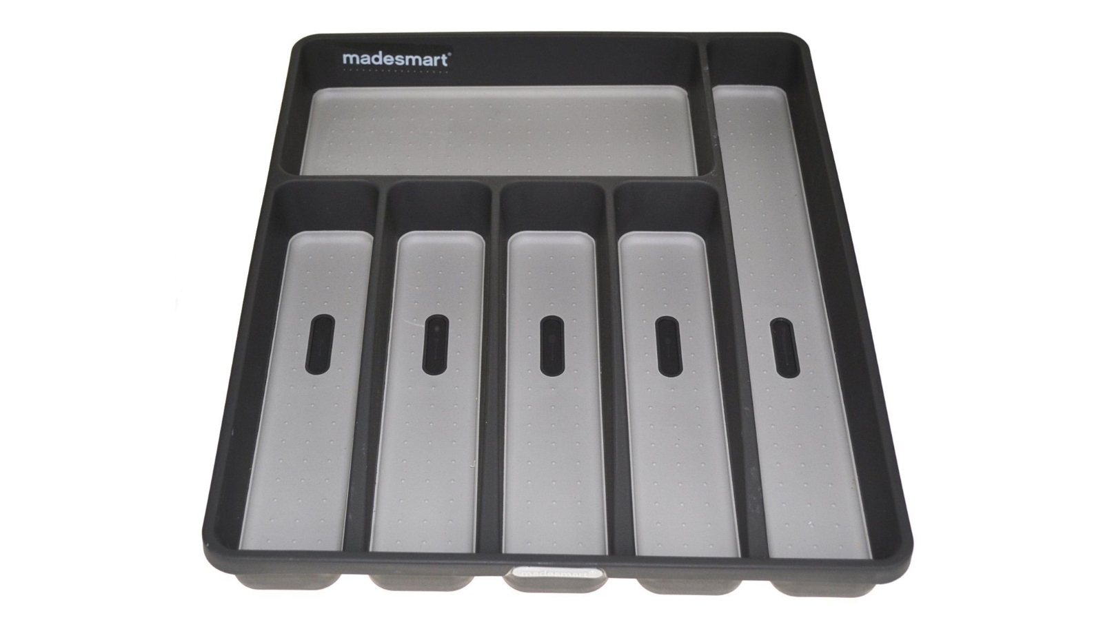 MadeSmart Cutlery Tray 6 Compartment Grey Harvey Norman