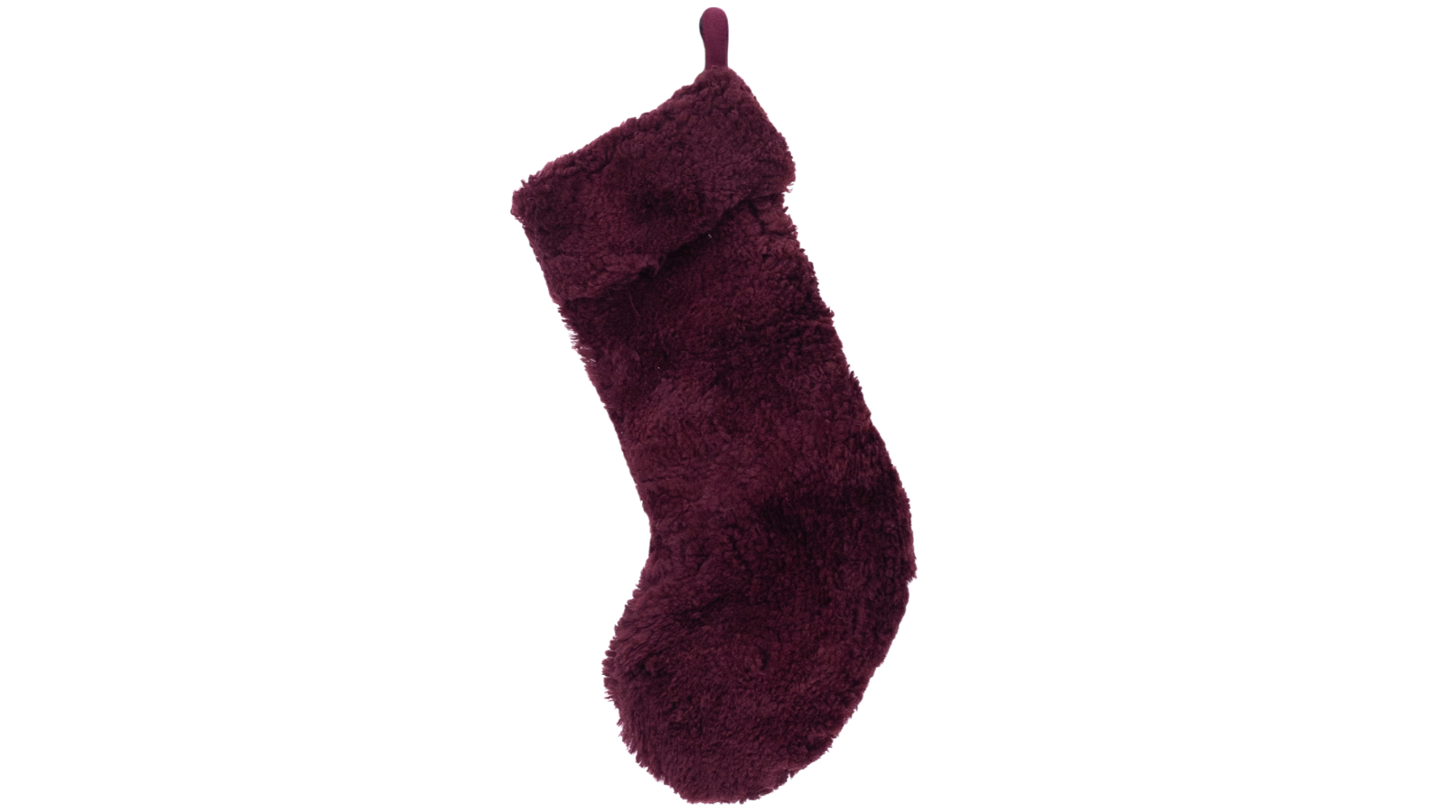 Naturally Sheepskins 25 x 50cm Shearling Christmas Stocking - Burgundy
