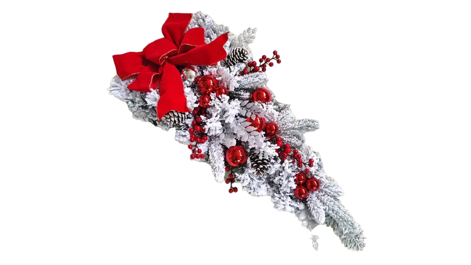 Christmas Flocking Wreath Door Hanging Decoration