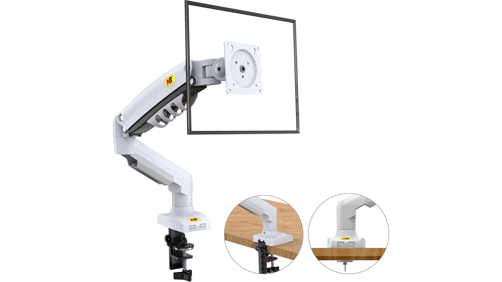 North Bayou 17-30inch Gas Lift Monitor Arm - White