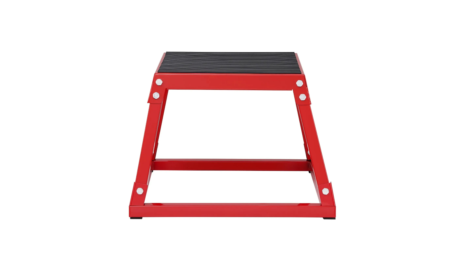 Pretty & Practical 12-inch Steel Plyometric Jump and Step-Up Box for Home Gym - Red