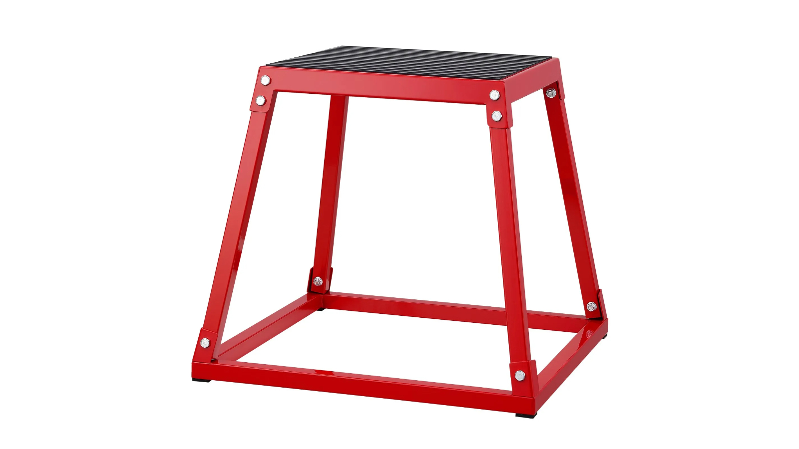 Pretty & Practical 18-inch Anti-Slip Steel Plyometric Jump Platform Step-Up Box - Red