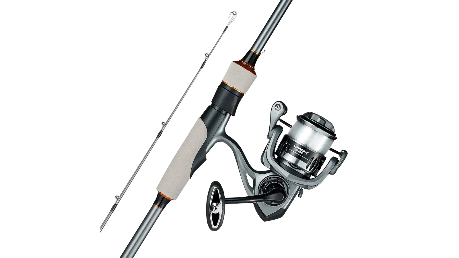 Pretty & Practical Carbon Fiber Spinning Rod and Fishing Reel Combo Bass with 2m 2 Piece Rod