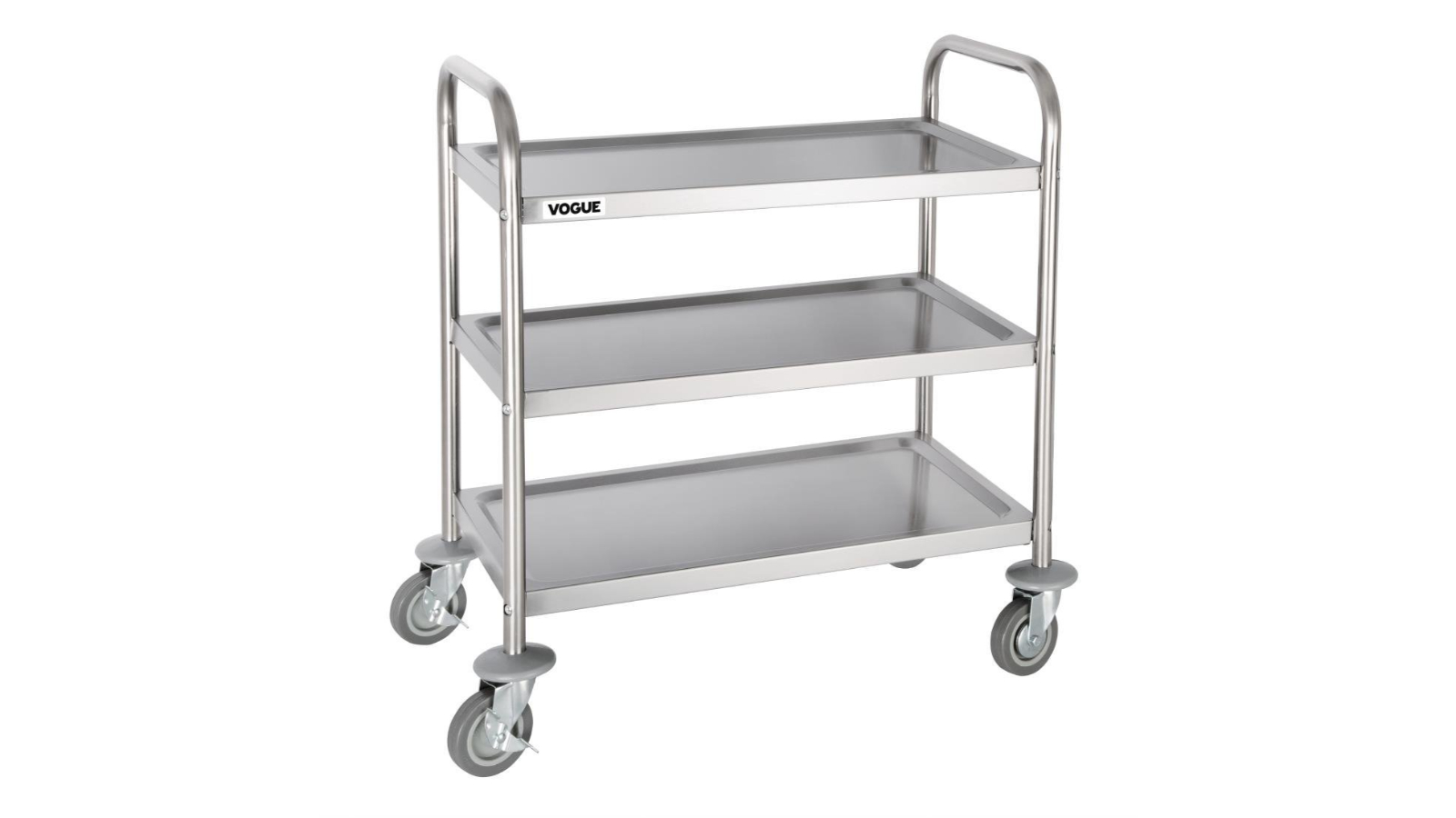 Vogue 3-Tier Small Stainless Steel Clearing Trolley 