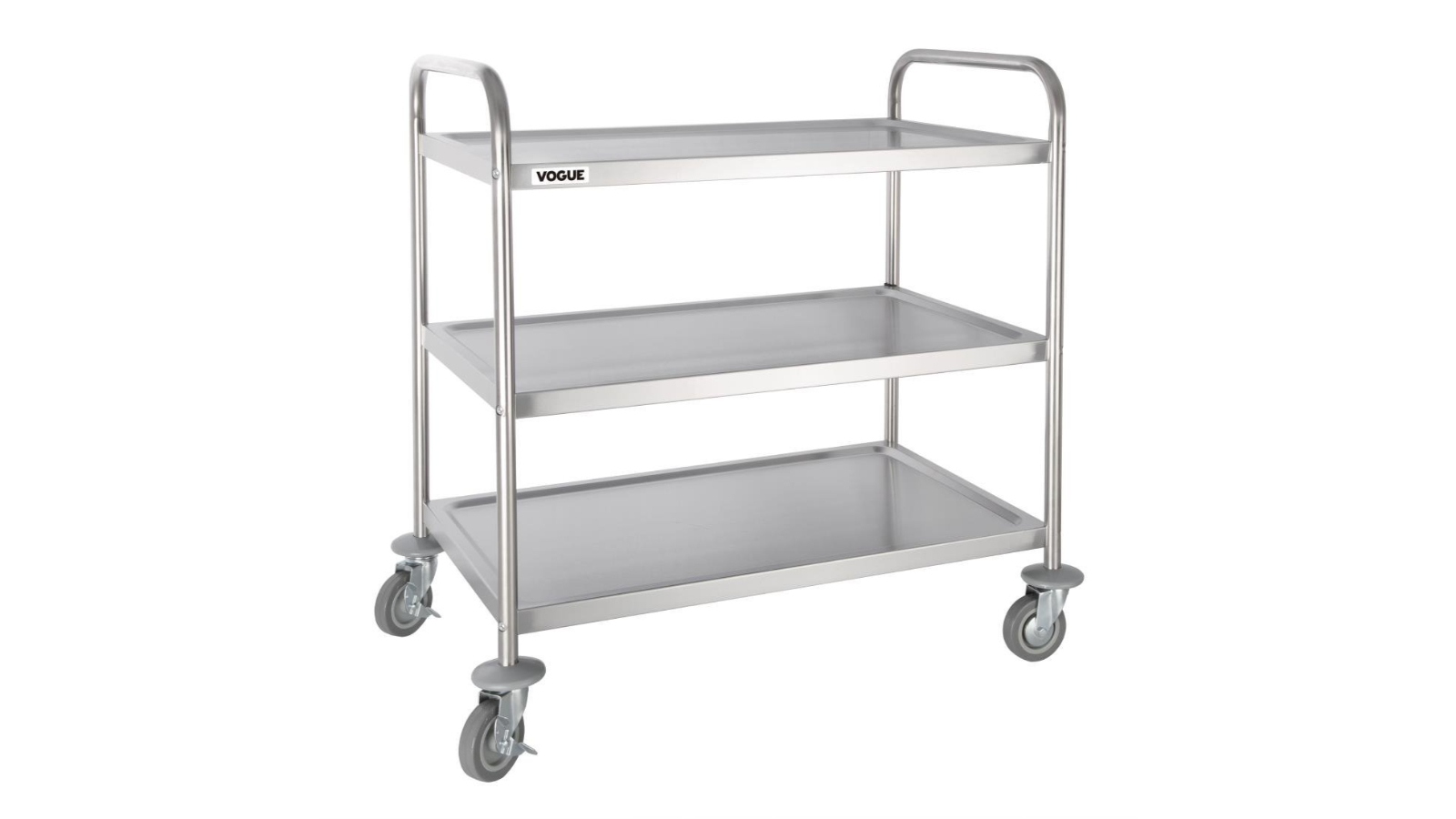 Vogue 3-Tier Large Stainless Steel Clearing Trolley 
