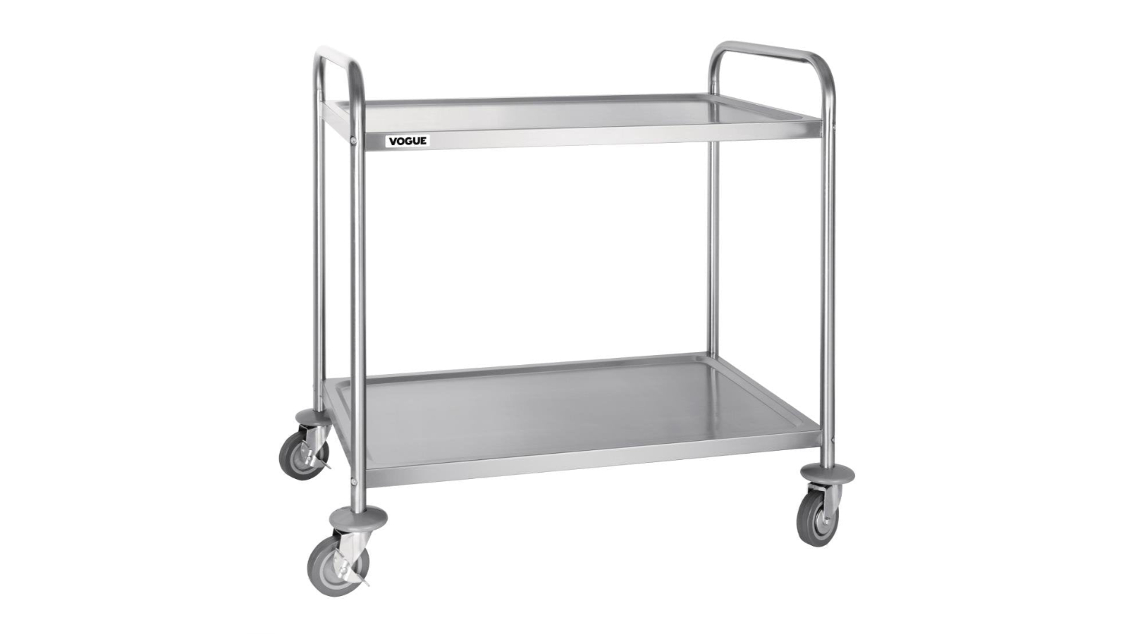 Vogue 2-Tier Large Stainless Steel Clearing Trolley 