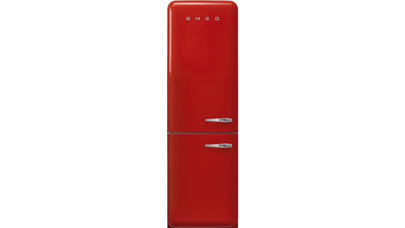 Smeg 331L 50's Style Retro Left Hinge Bottom Mount Fridge - Red