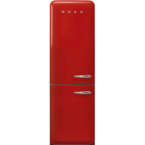Smeg 331L 50's Style Retro Left Hinge Bottom Mount Fridge - Red