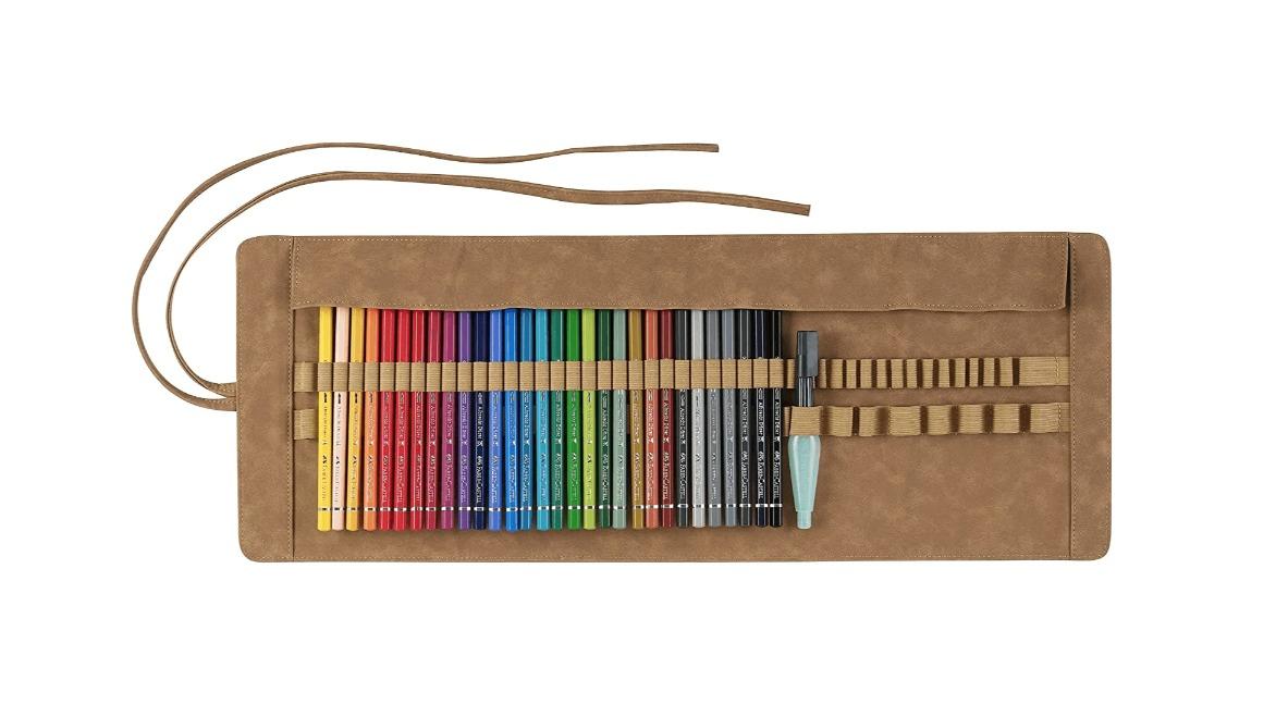 Faber Castell 31 Piece Albrecht Durer Watercolour Artist WaterBrush Coloured Pencil Travel Roll Set