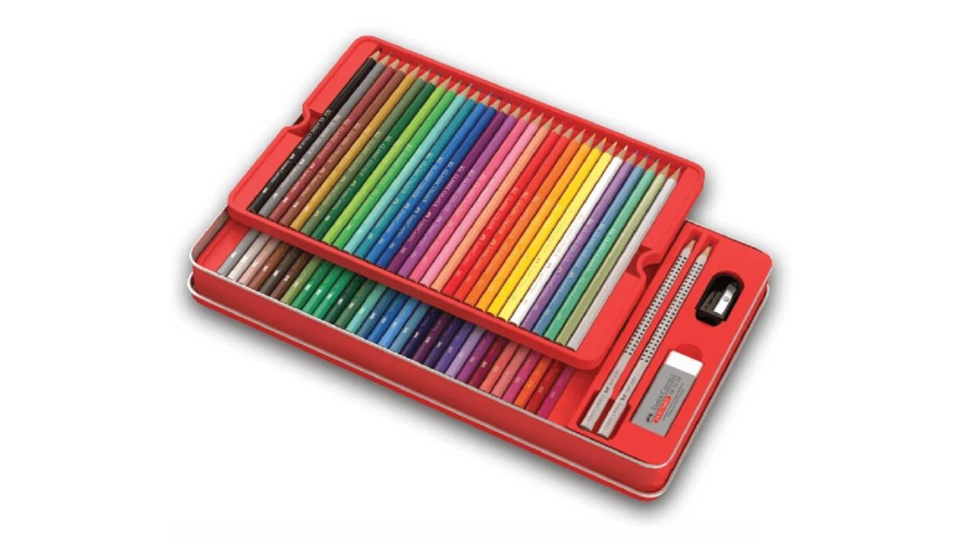 Faber Castell Pack of 60 Sharpener Eraser Graphite Classic Sketch Colour Pencil Set