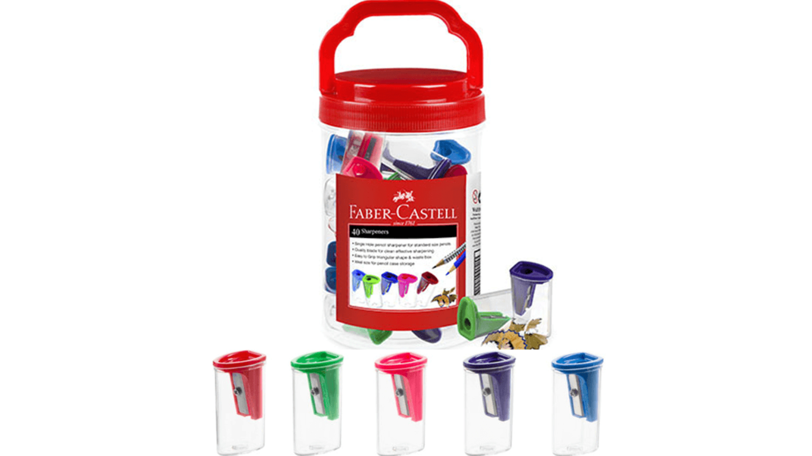 Faber Castell Pack of 40 Single Hole Pencil Sharpener