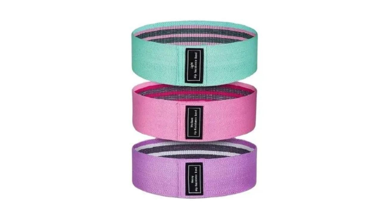 Kangaroo Fitness 3 Piece Resistance Band for Legs and Butt - Pink