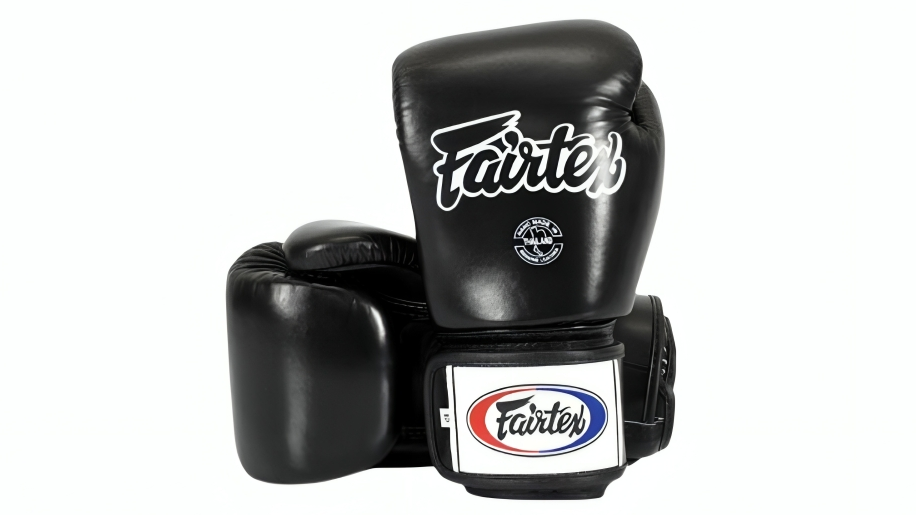 Fairtex Black Muay Thai Kickboxing Punching Training Gloves - 10oz
