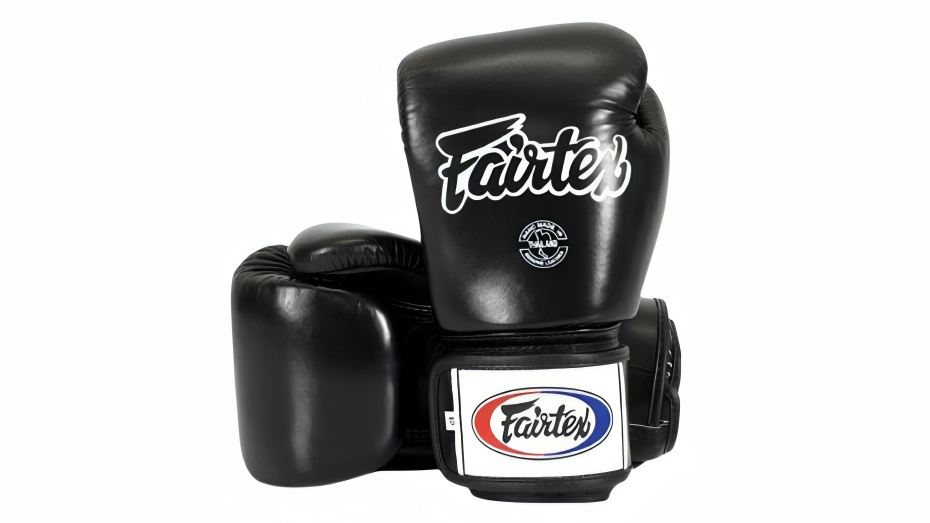 Fairtex Black Muay Thai Kickboxing Punching Training Gloves - 12oz