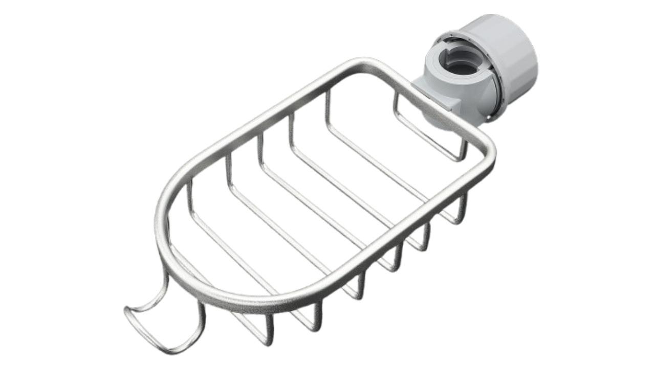 TODO Aluminium Alloy Kitchen Sponge Holder Storage Rack - Silver