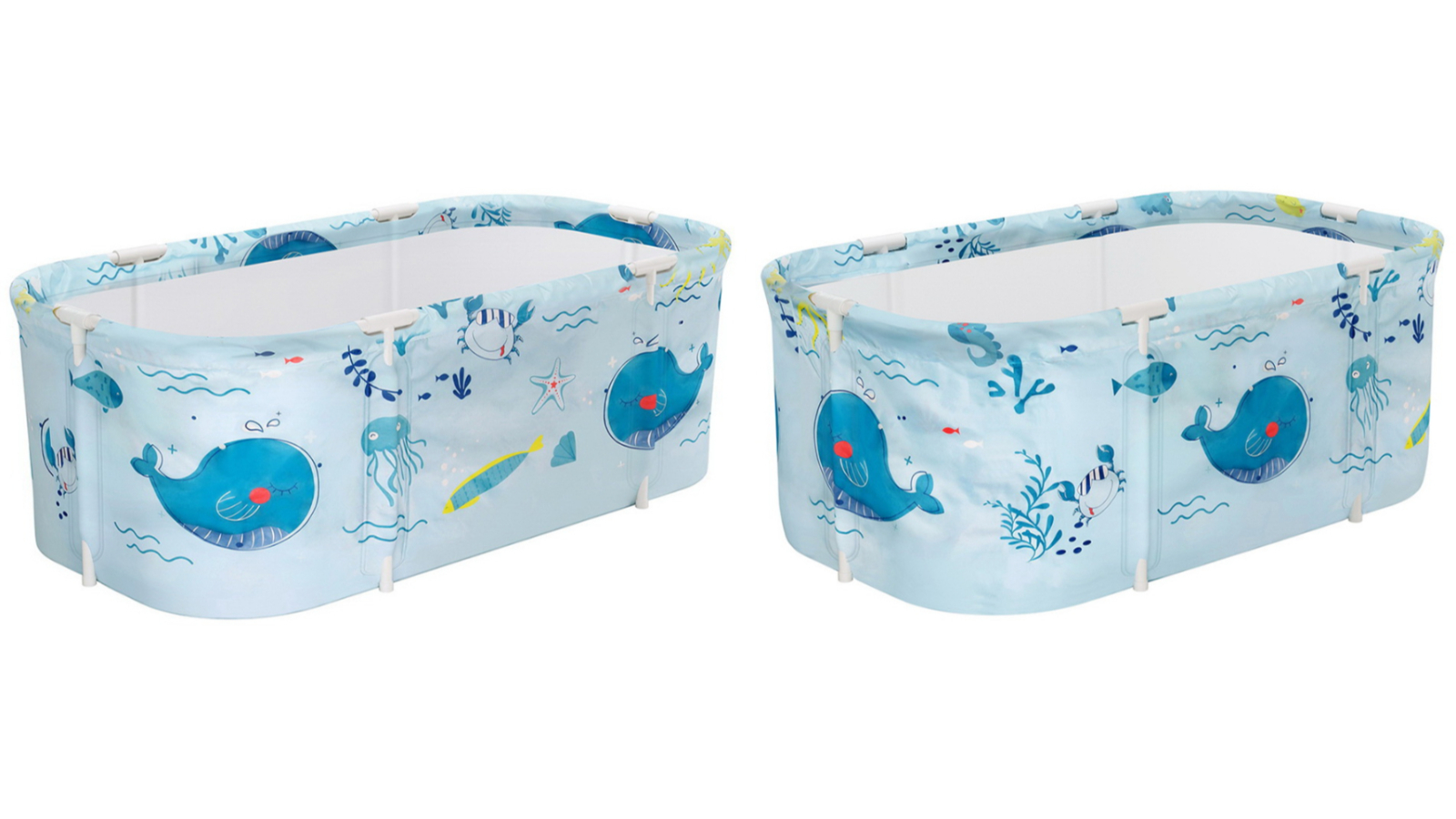 Weisshorn Blue Foldable PVC Bathtub Spa Bucket with Inflatable Cushion