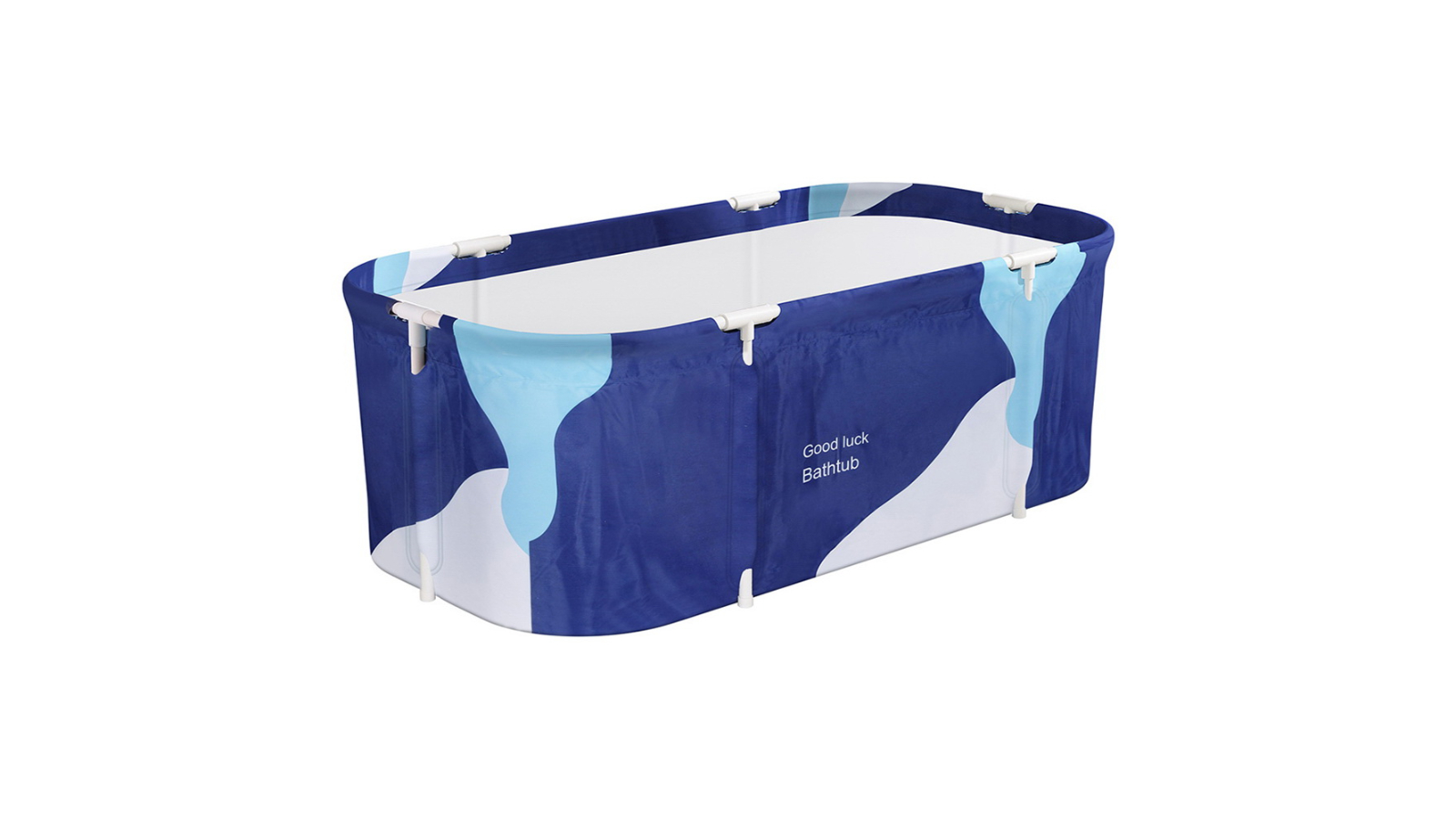 Weisshorn Navy Blue Foldable PVC Bathtub Spa Bucket with Inflatable Cushion - 134 x 65cm