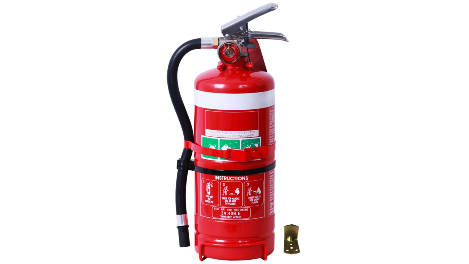 FIREBOX 2.5kg High Pressure Dry Powder Fire Extinguisher with Vehicle and Wall Bracket