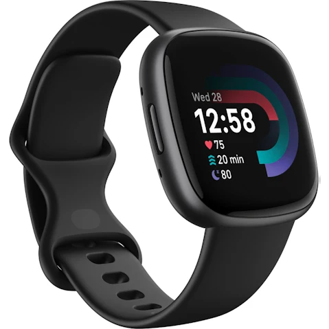 Fitbit Versa 4 Smart Fitness Watch - Black/Graphite Aluminium