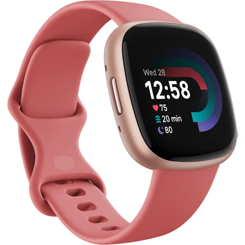 Fitbit Versa 4 Smart Fitness Watch - Pink Sand/Copper Rose Aluminium