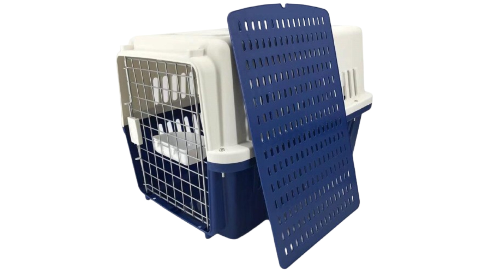 YES4PETS X-Large Pet Airline Cage with Bowl and Tray - Dark Blue