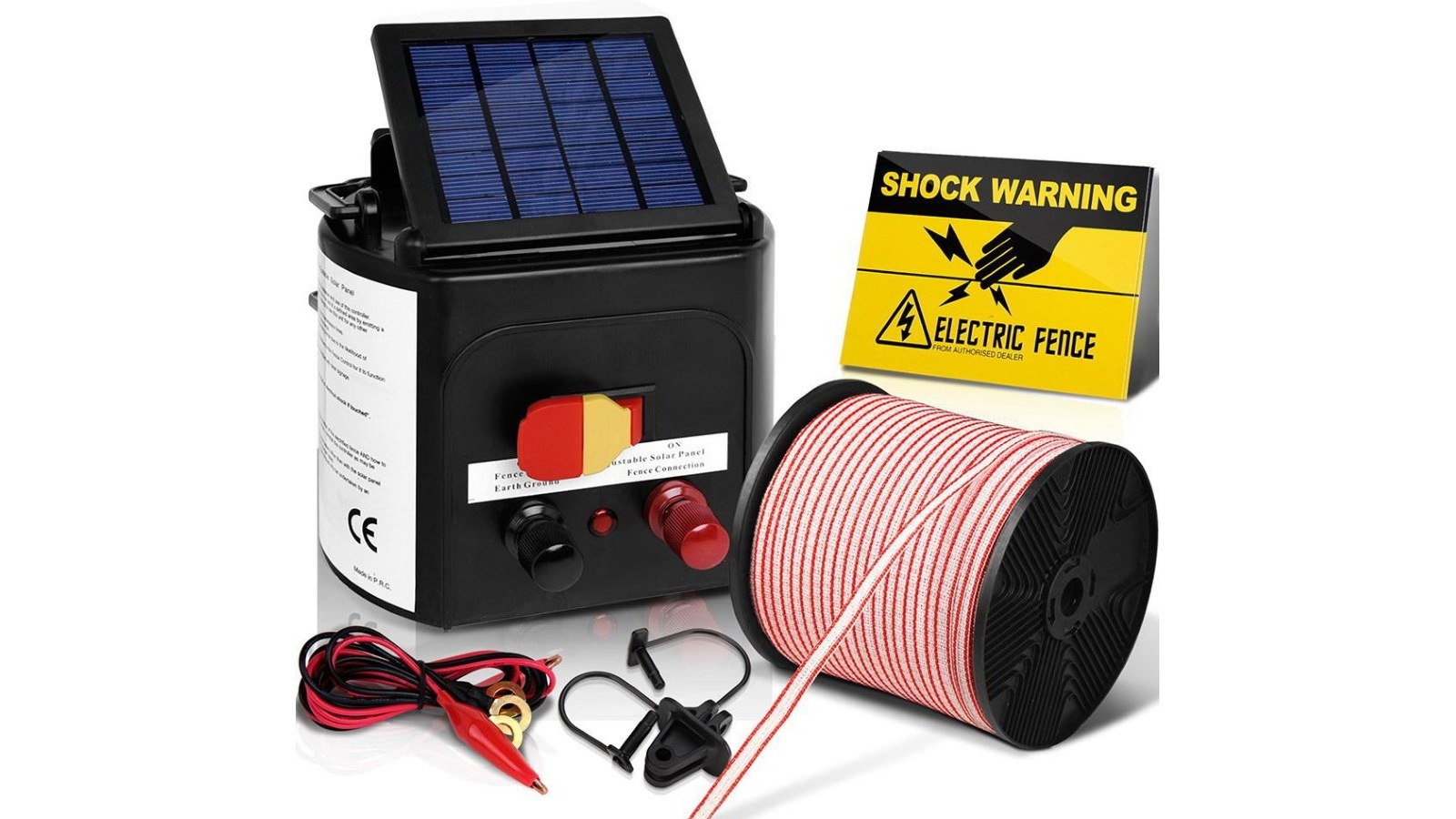 Giantz 5km 0.15J Solar Electric Fence Energiser