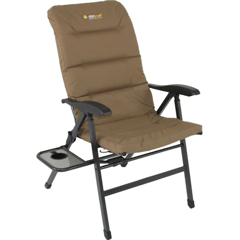 OzTrail 8 Position Emperor Recliner Chair - Beige