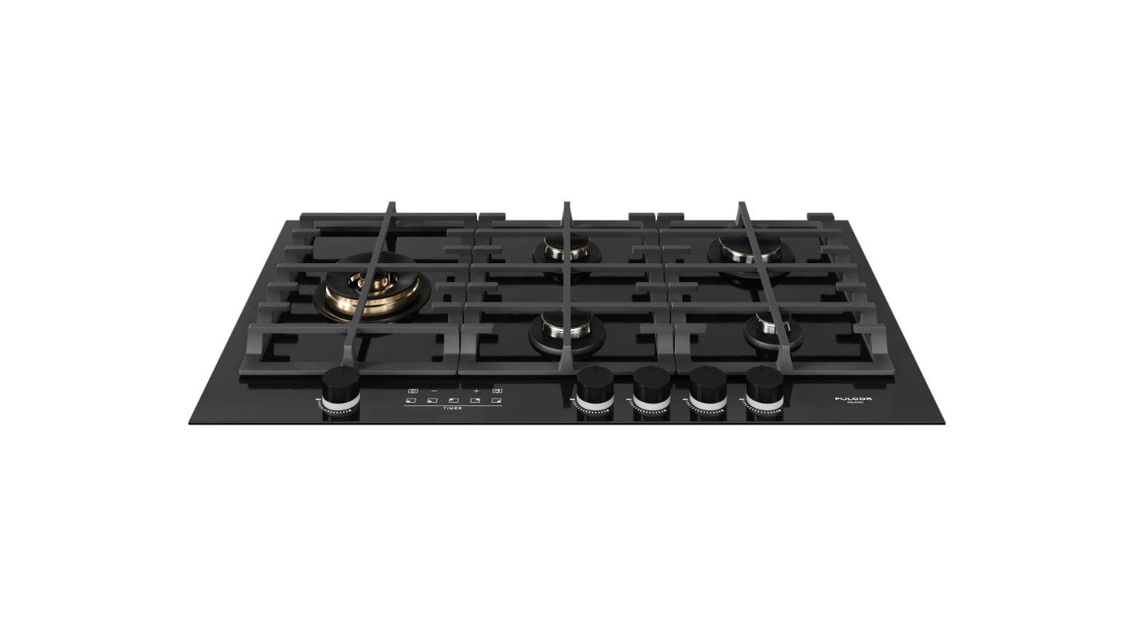 Fulgor Milano 900mm 5 Burner Gas Cooktop - Black Glass