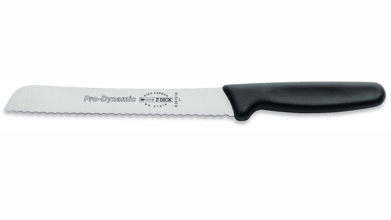 F.Dick 11cm Pro Dynamic Pointed Tip Serrated Edge Kitchen Knife - Black