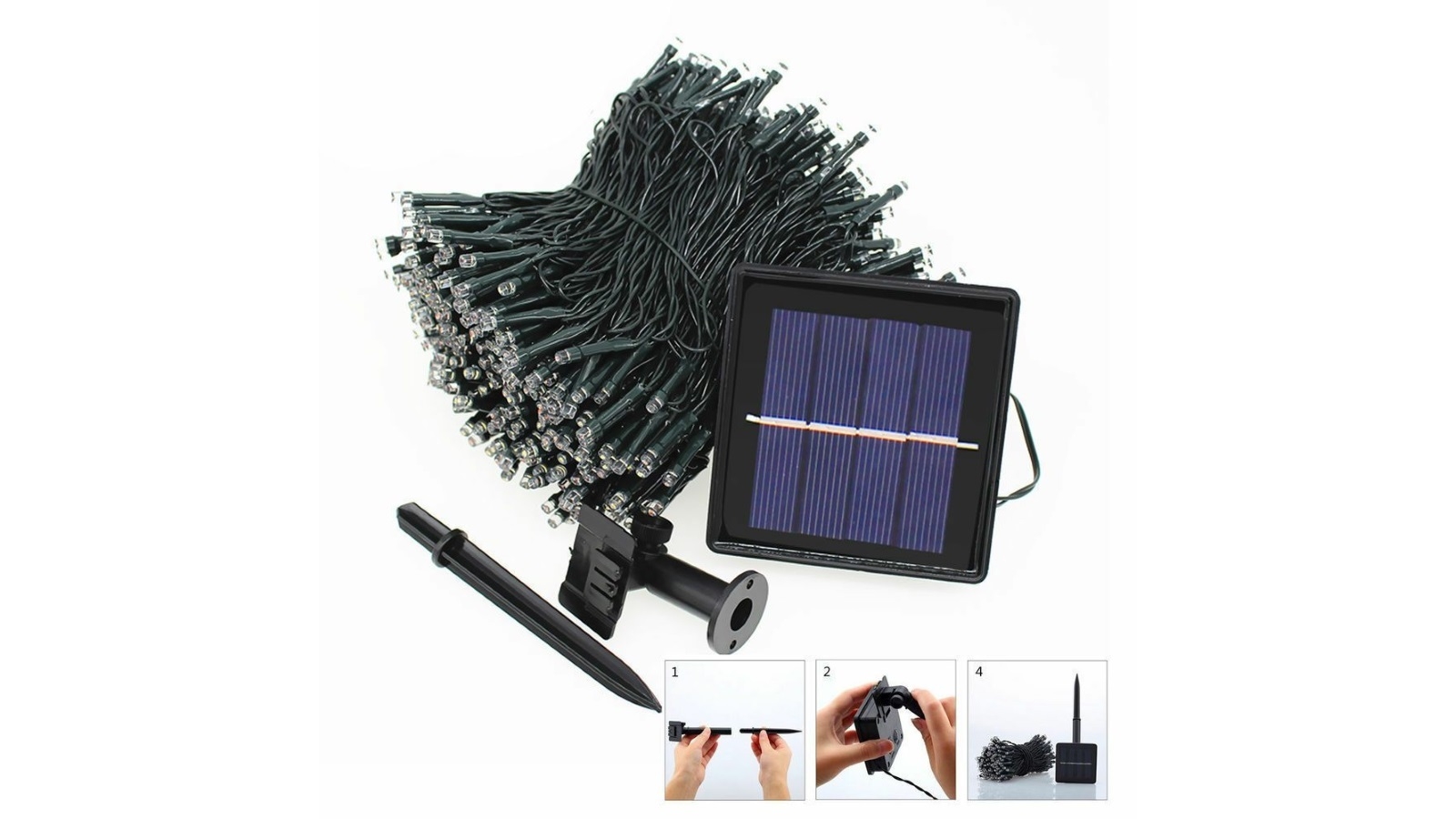 30m 300LED String Solar Powered Fairy Lights - Multicolour