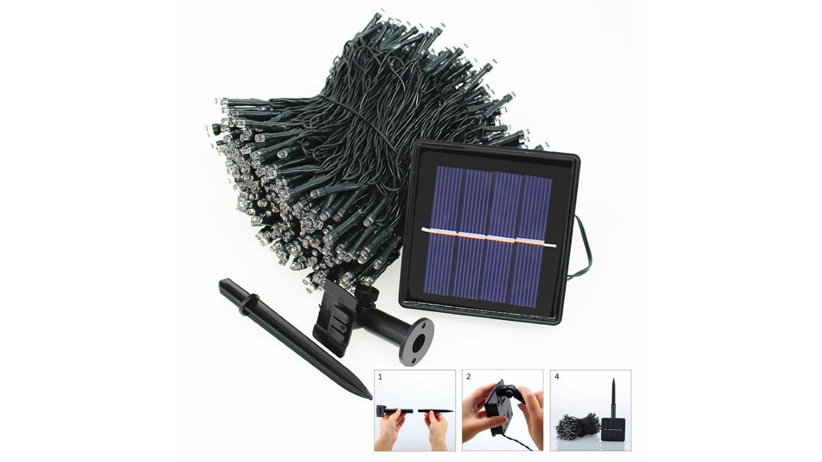 52m 500LED String Solar Powered Fairy Lights - Warm White
