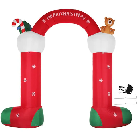 Santaco Christmas Inflatable LED Lights Decor Stocking Arch - 3 Metre