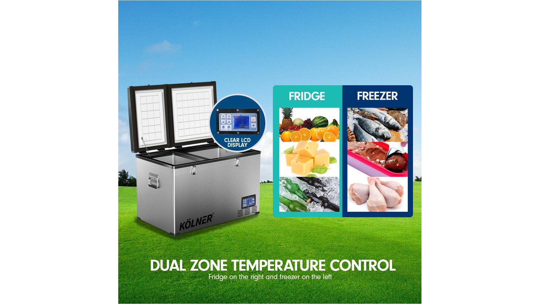 Kolner 80L Portable Fridge Cooler Freezer Camping - Bunnings Australia