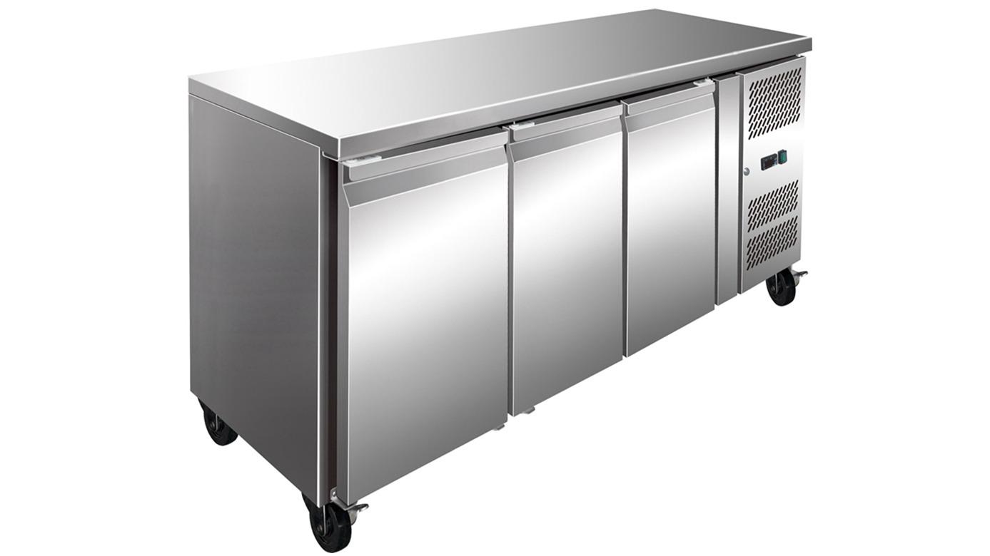 F.E.D Commercial 3-Door Bench 386 Litre Fridge 