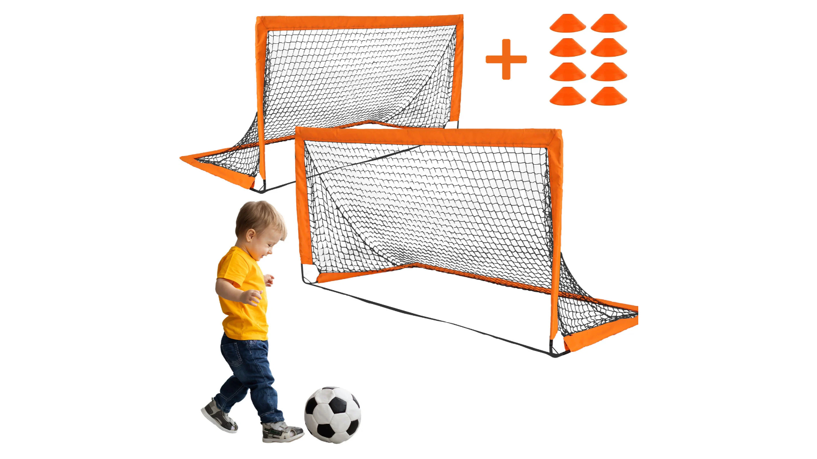 Advwin Set of 2 Portable Training Soccer Goals Pop Up Foldable