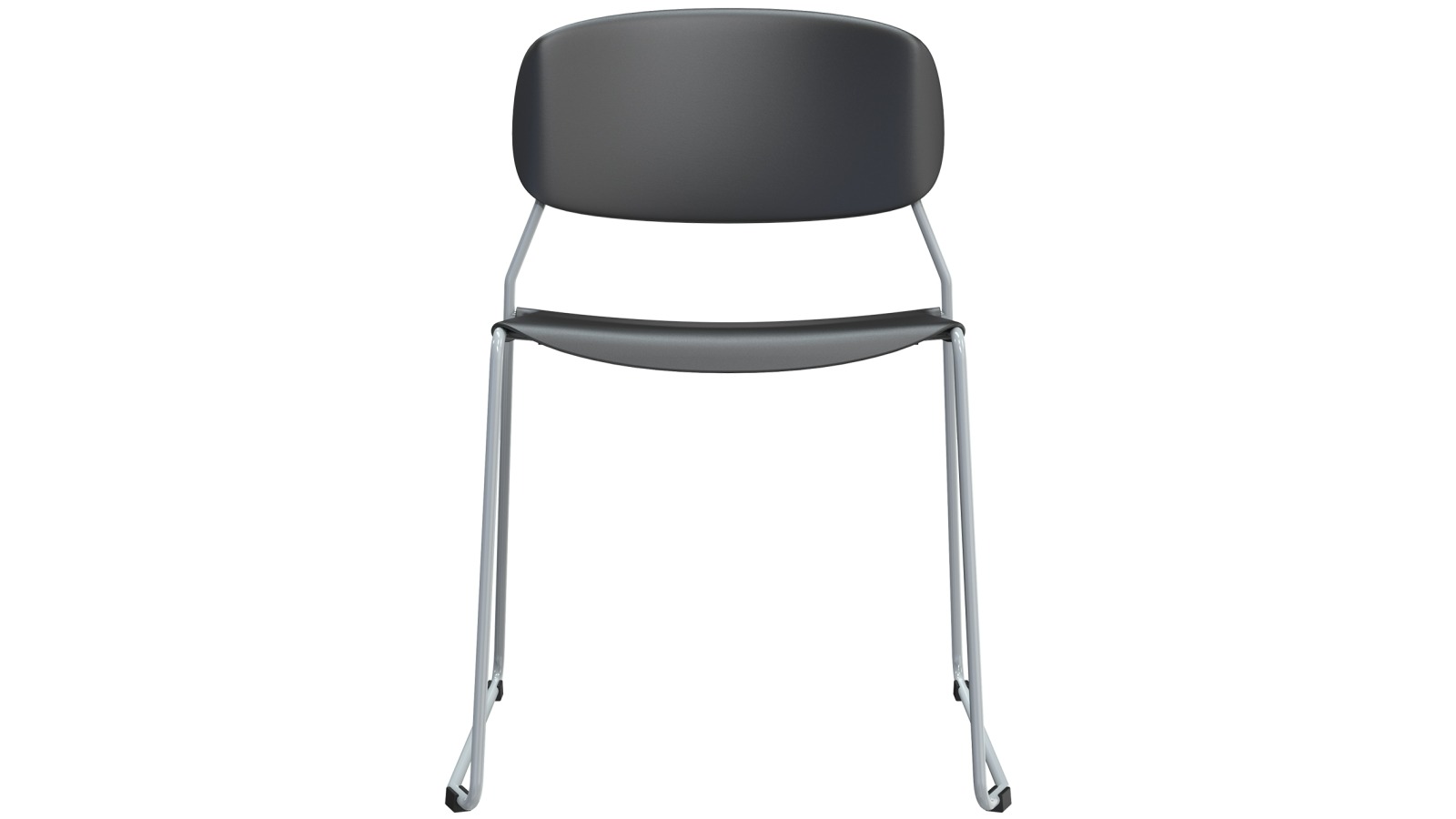Sabia Felix Stacking Chair with Grey Steel Frame and Black Shell