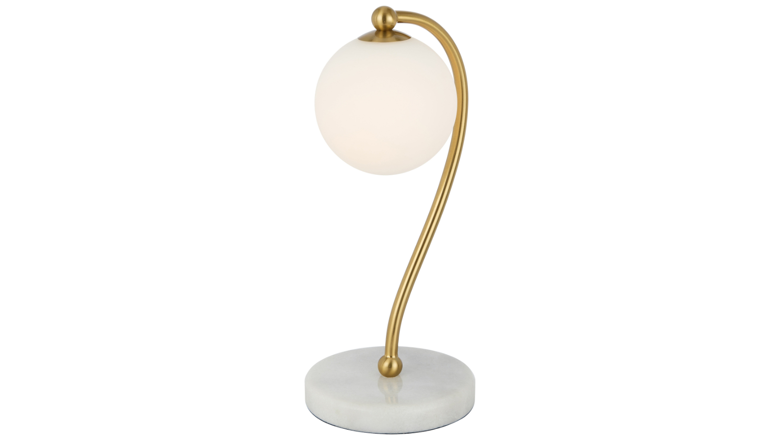 Pretty & Practical Altoton White Marble Table Lamp with Antique Gold and Opal Matt Glass Shade