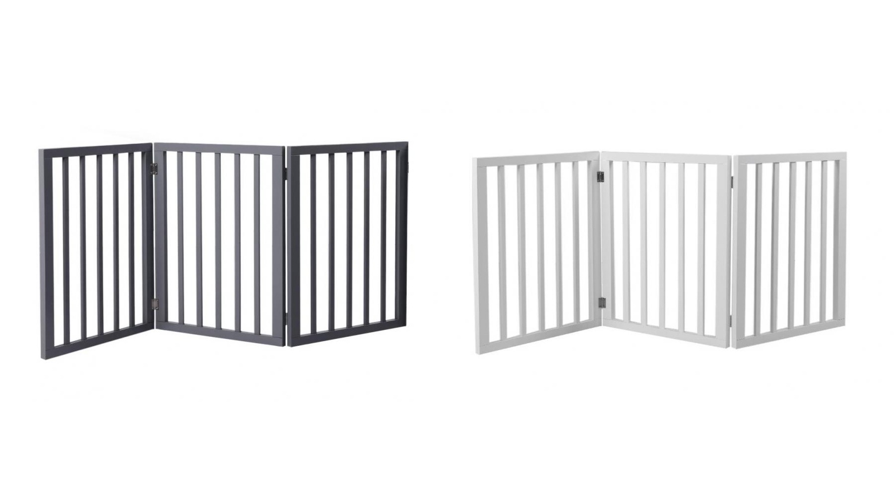 PaWz 3 Panel Wooden Pet Gate Dog Fence Retractable Barrier