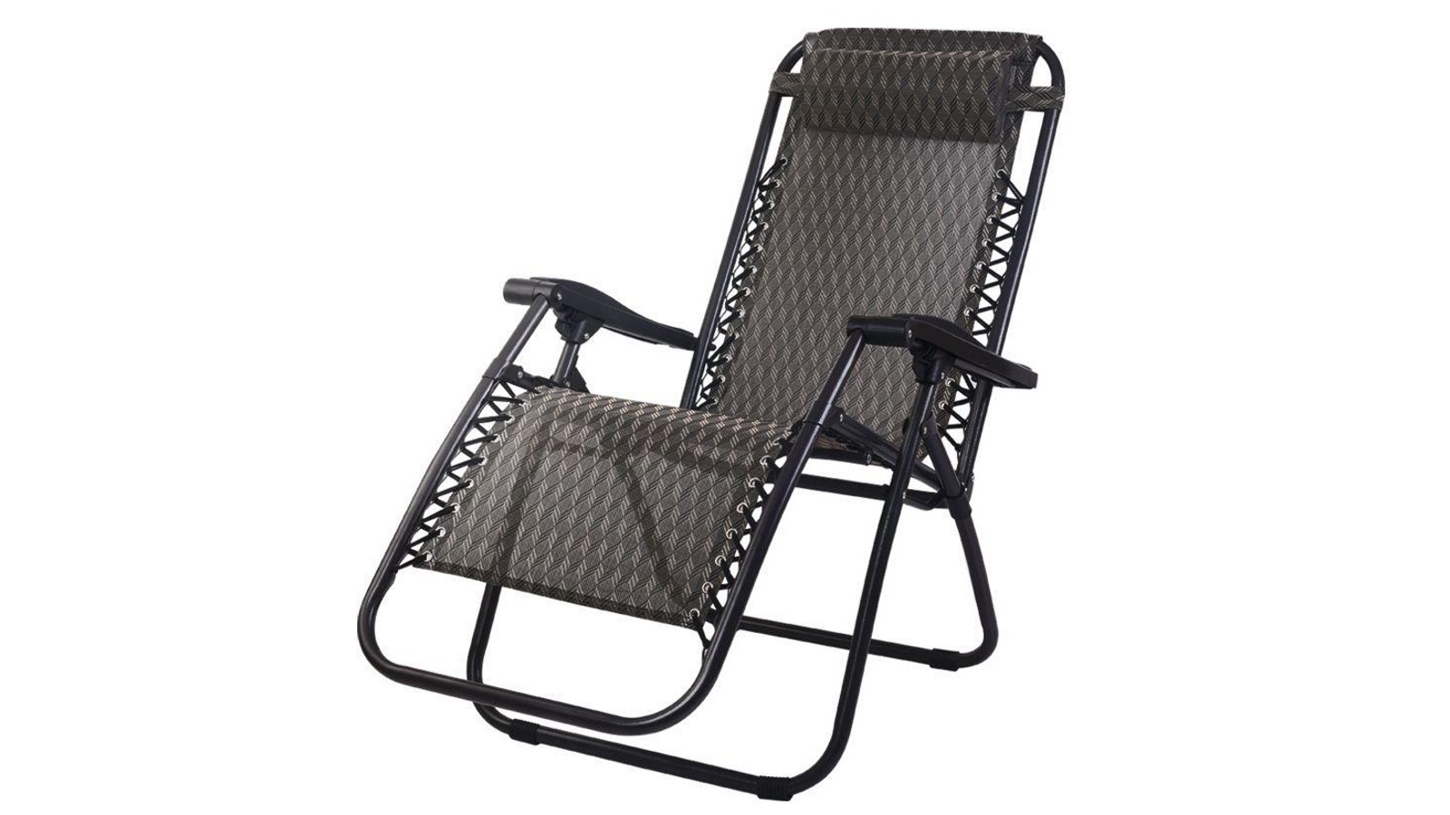 Gardeon Zero Gravity Outdoor Reclining Chair Grey Harvey Norman