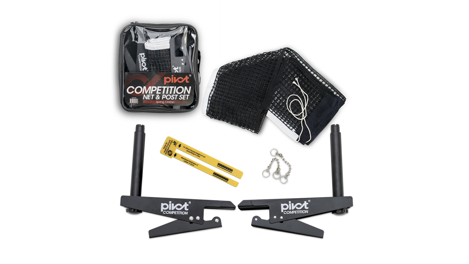 Pivot Competition Sports Table Tennis Net and Post Set with Spring Clamp