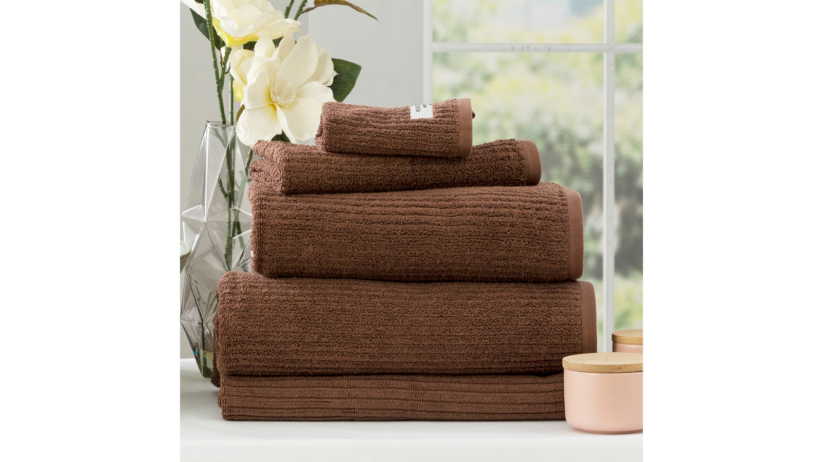 Renee Taylor Cobblestone 650GSM Cotton Ribbed Bath Mat - Toffee