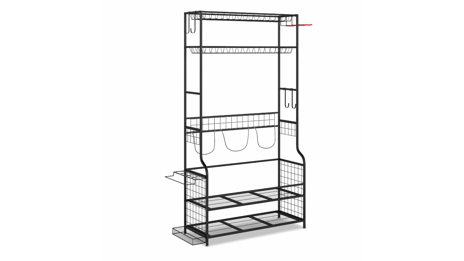 Costway Hooks Display Rack Accessories Stand Golf Bag with Wheels