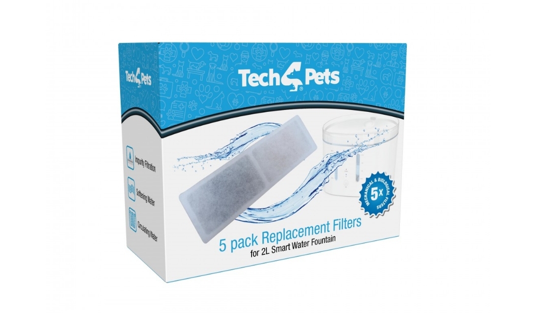 TECH4PETS Replacement Filters - Pack of 5