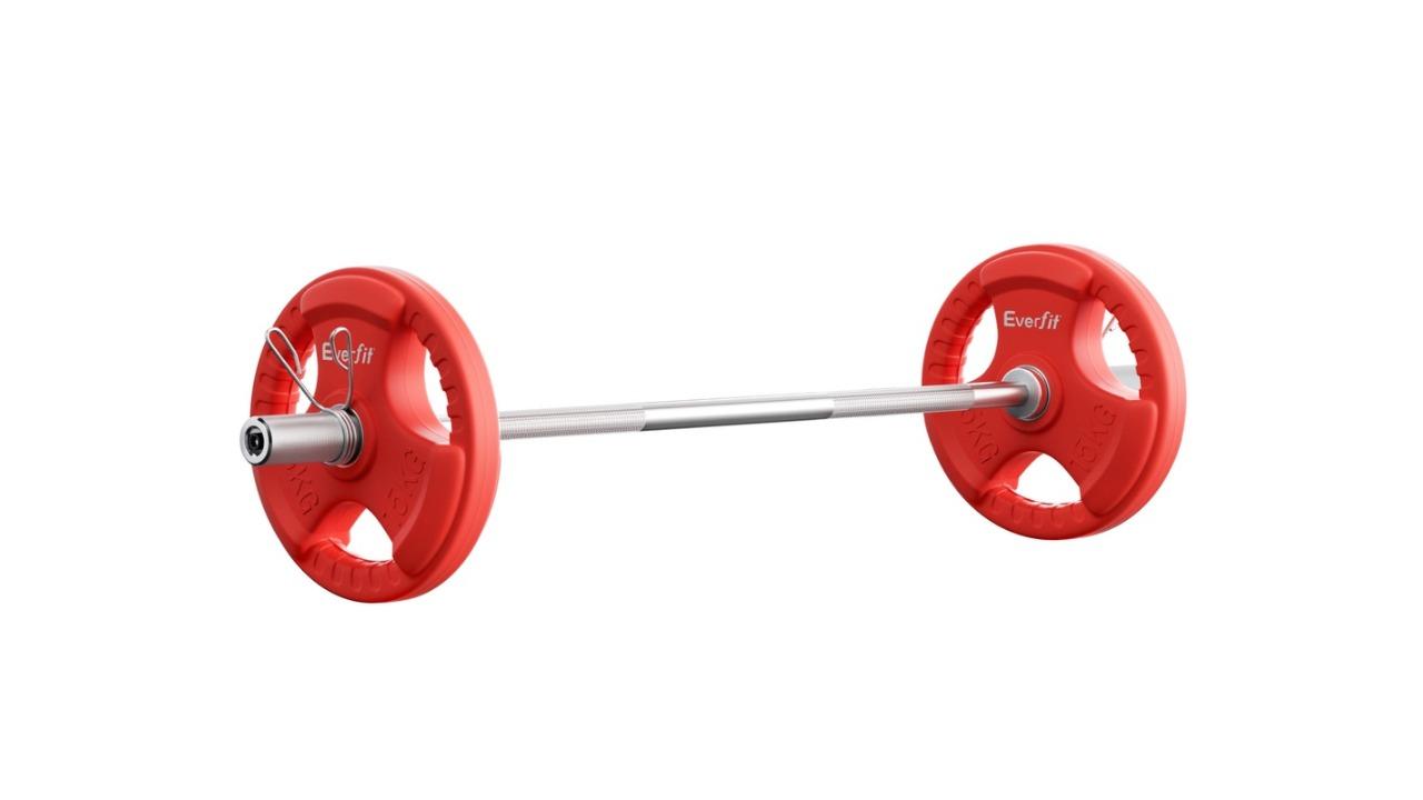 Everfit 120cm Home Gym Weight Lifting Barbell Set - 36kg