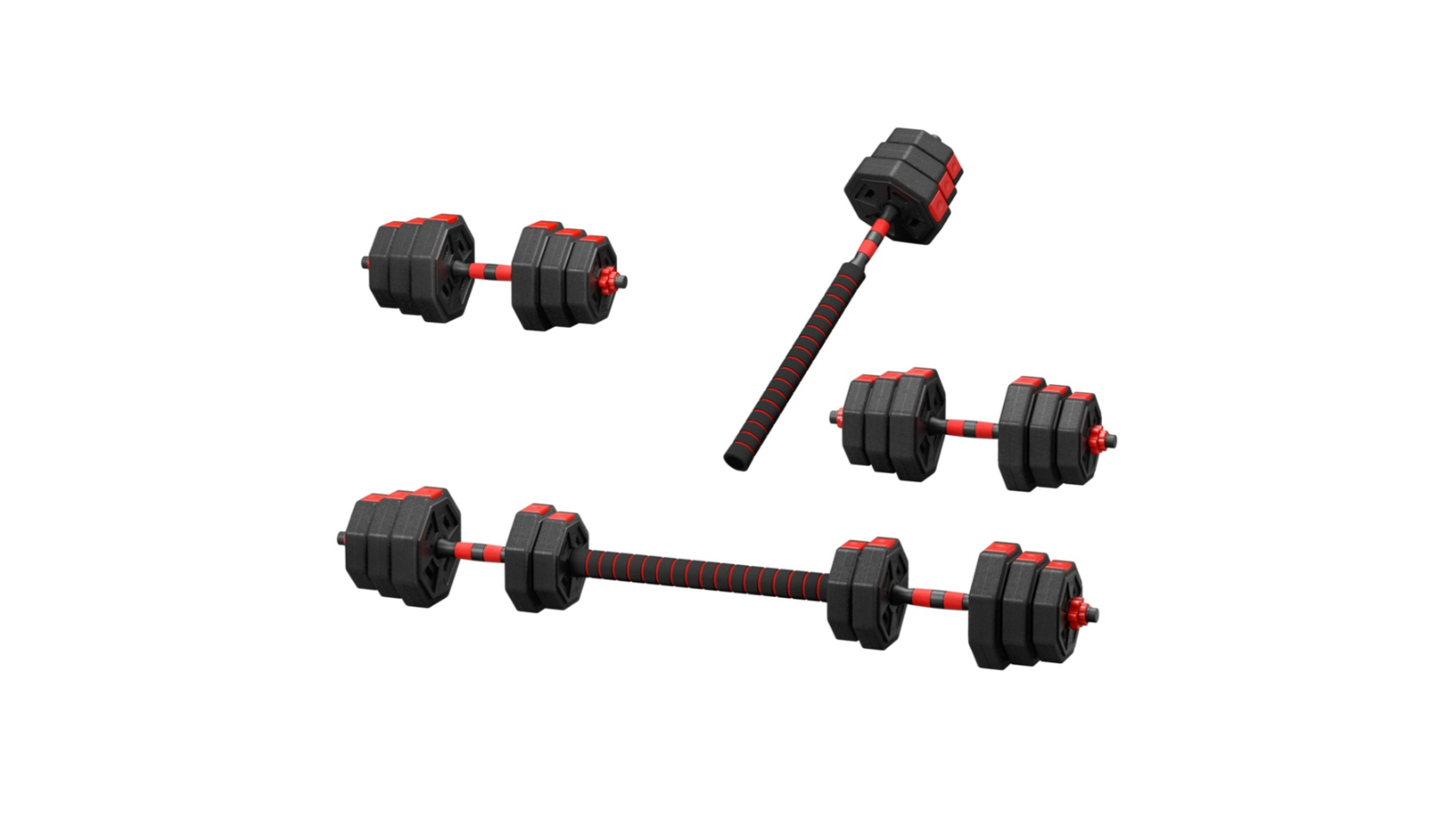 Everfit Adjustable Dumbbell Barbell Set - 20kg
