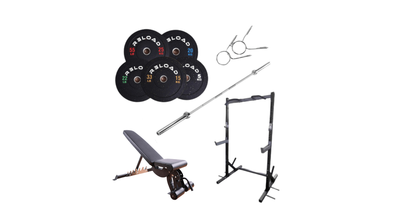 Fitness Hero 60kg Power Rack and Bumper Plate (Package)