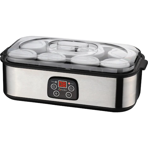Flora FL-YME-816 Electric Yogurt Making Machine with 8 Glass Jars