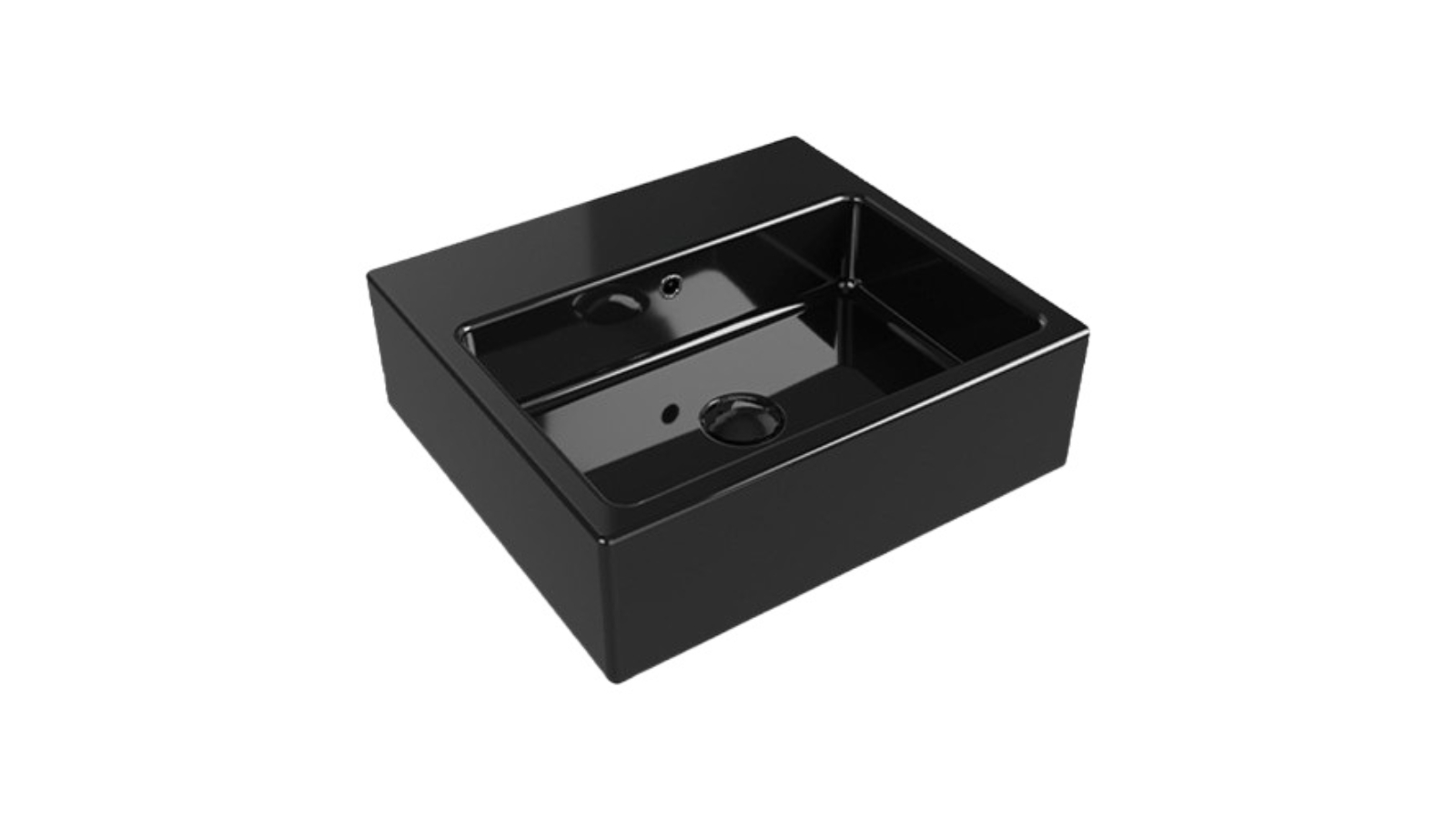 Parisi Acqualight Bench Basin 1 Tap Hole - Gloss Black