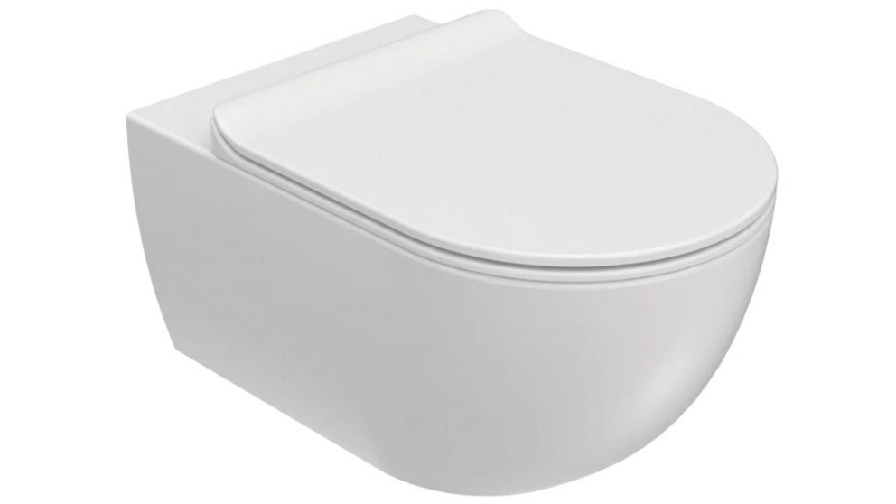 Parisi App Wall Hung Pan with Soft Close Seat - Milky White