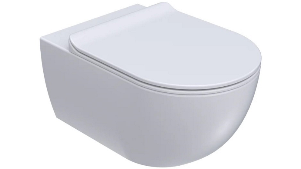 Parisi App Wall Hung Pan with Soft Close Seat - Gloss White